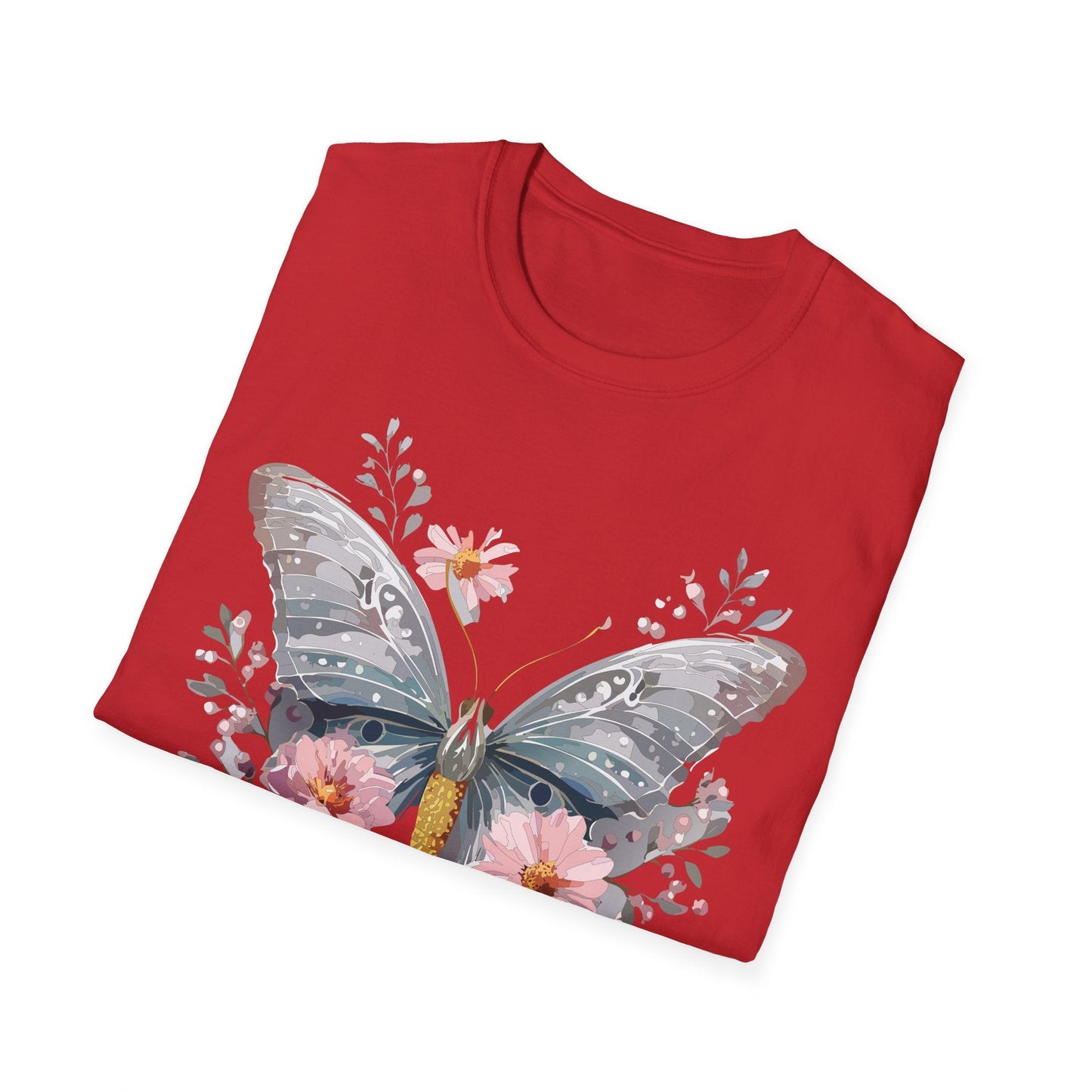 Butterfly Themed Unisex T Shirt Softstyle Monarch Gildan 64000 Ring Spun Cotton Tee