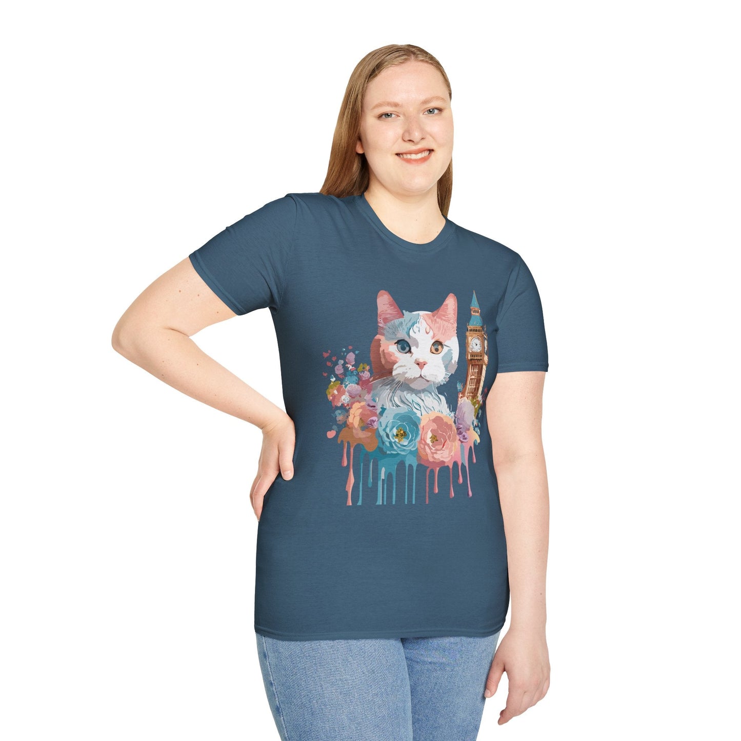 Cat Shirt Unisex Tee Softstyle 64000 Gildan Ring Spun Cotton
