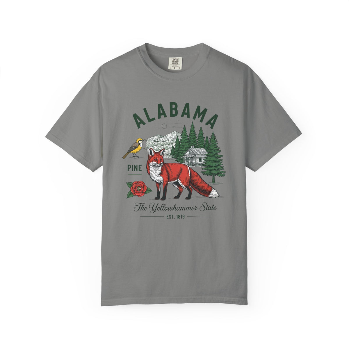 Alabama Graphic Unisex Heavyweight Garment-Dyed 100 US Cotton Tee Relaxed Fit - 3