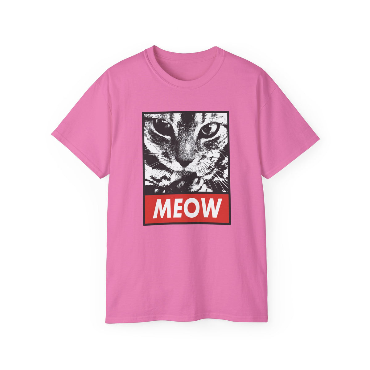 MEOW Cat Face Tee | Retro Pop Art Cat Graphic T-Shirt