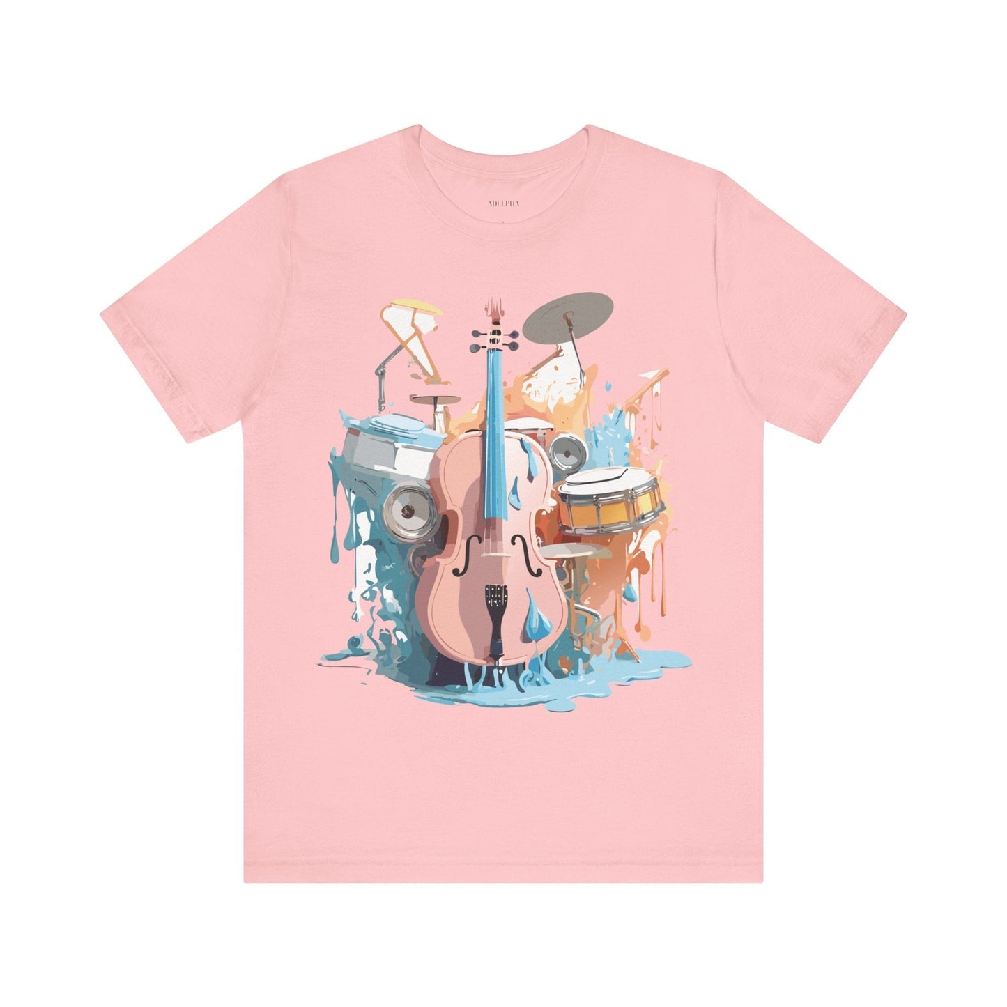 Music Graphic Unisex 100 Cotton Vintage Art with Musical Elements Tee 74