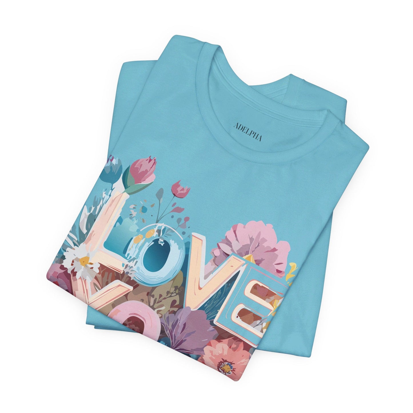 Valentine Day Graphic Unisex 100 Cotton Vintage Artwork with Love and Flower Design Tee 37