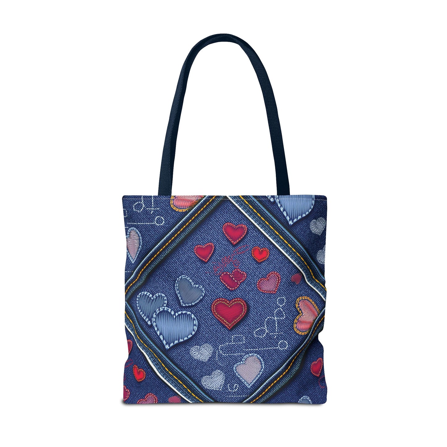 Love Day Graphic Design Denim Fabric Imitation Print Unisex Canvas Bag POLY 3 Sizes Tote Bag 201-30