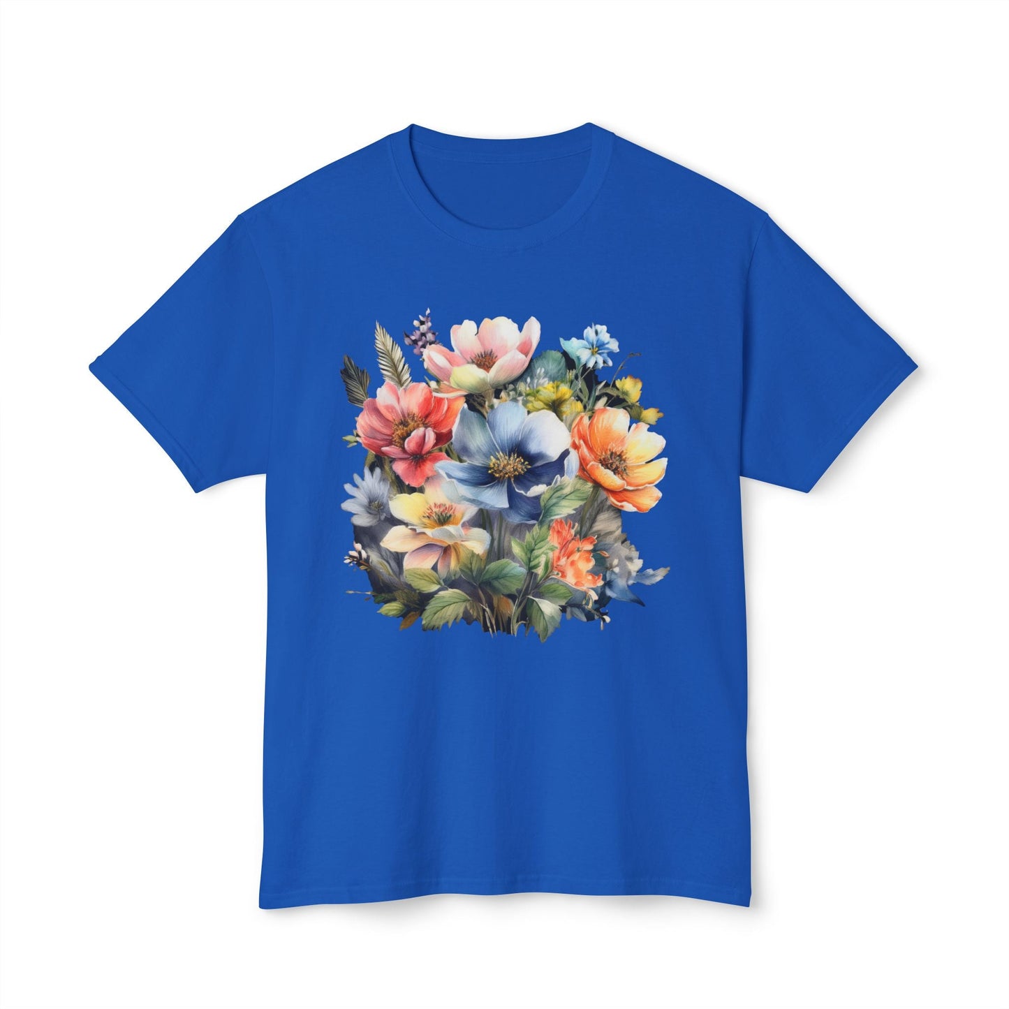 Unisex Floral T Shirt With Vintage Flower Art Print Premium Cotton Tee Soft Breathable Everyday Wear