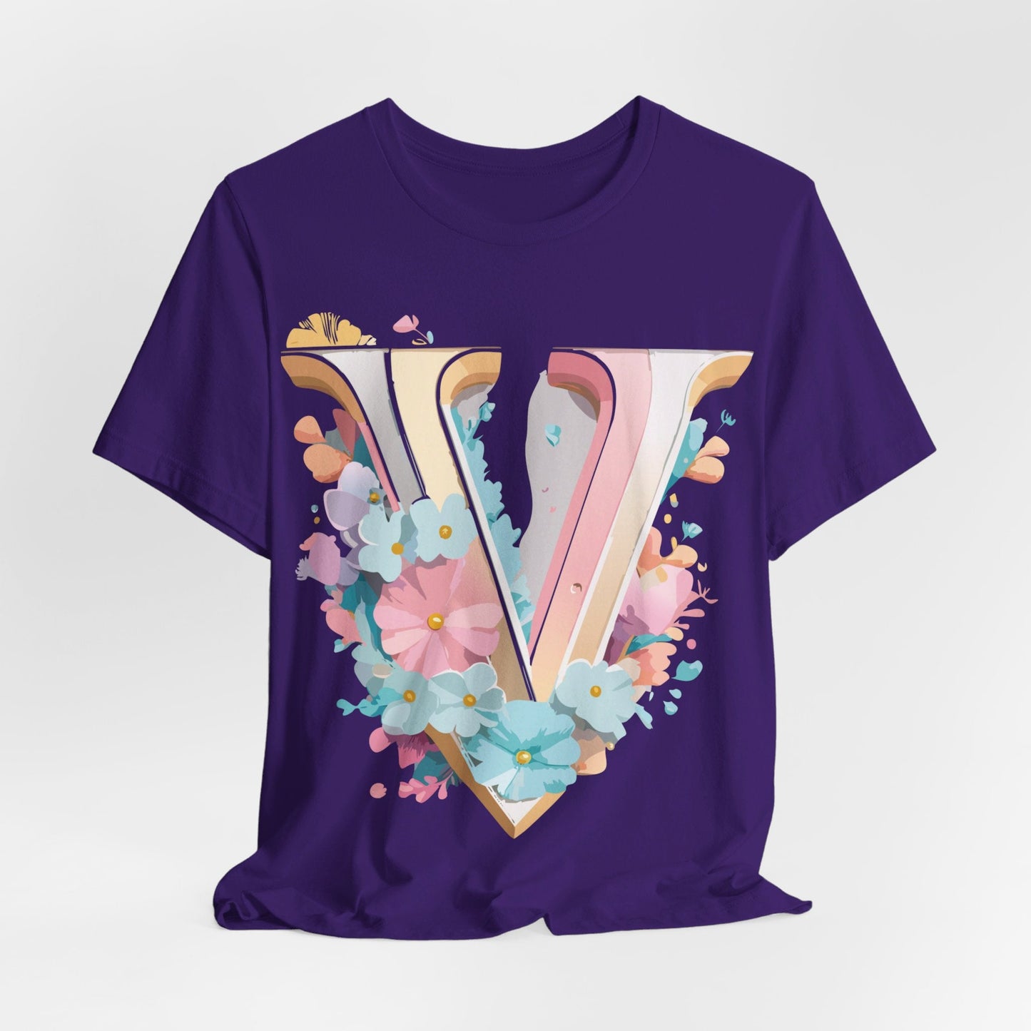 Letter V Graphic Tee Unisex Jersey Short Sleeve Vintage Inspired Art Design