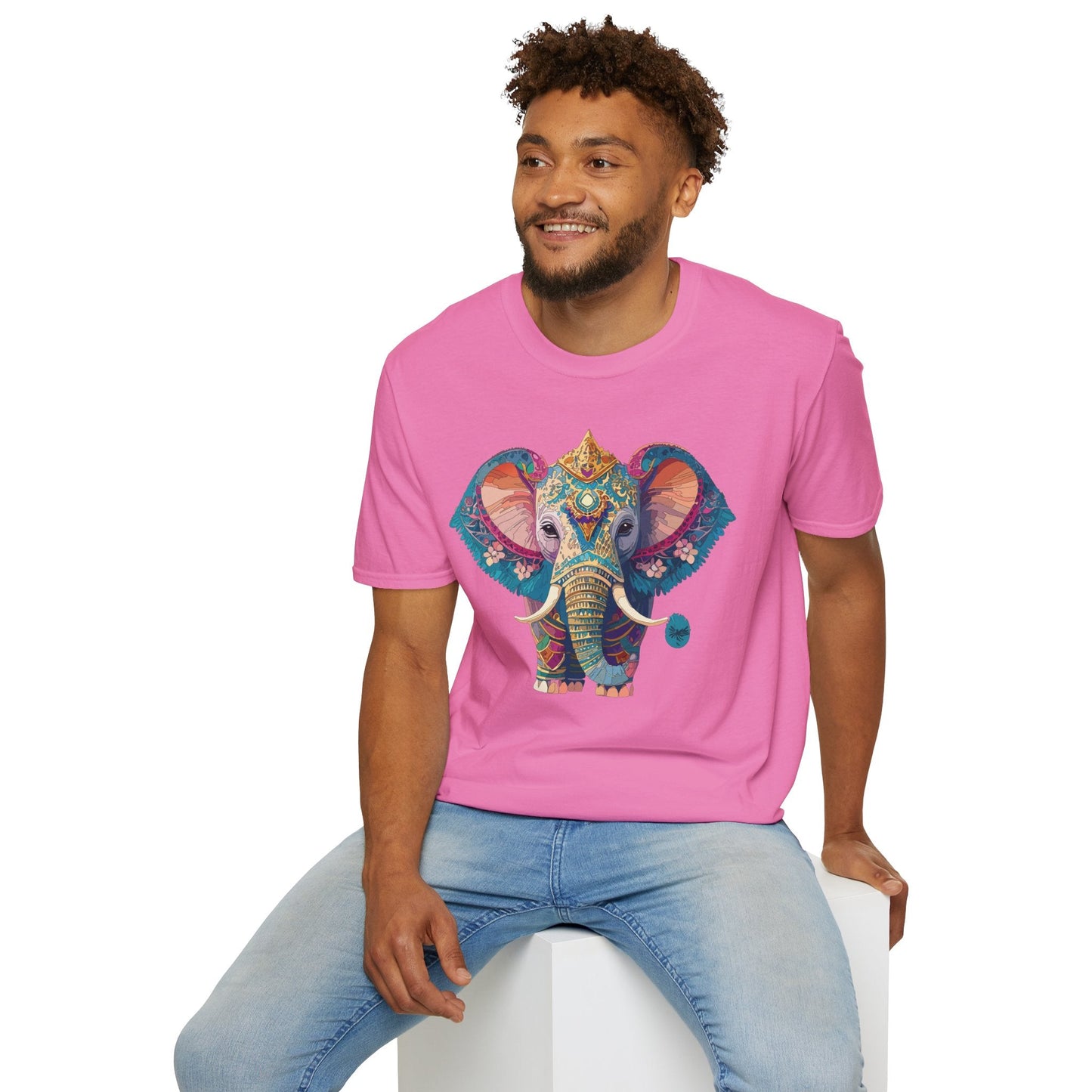 Elephant Shirt Unisex Animal Tee Softstyle 100 Percent Ring Spun Cotton Gildan 64000