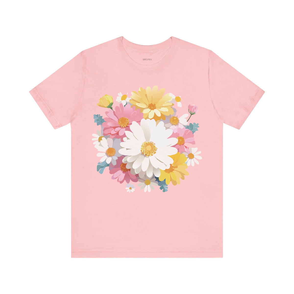 Floral Graphic Unisex Cotton Bella+Canvas Tee with Flowers Art Design n124