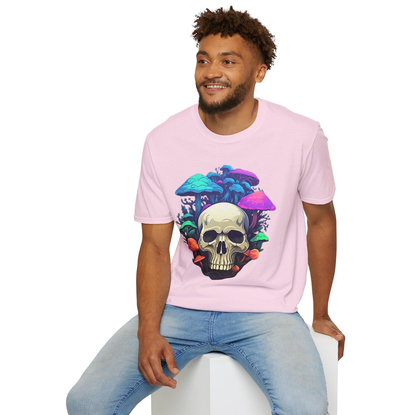 Unisex Skull Tee Shirt Short Sleeve Skeleton Design Gildan Softstyle Cotton Tee Shirt