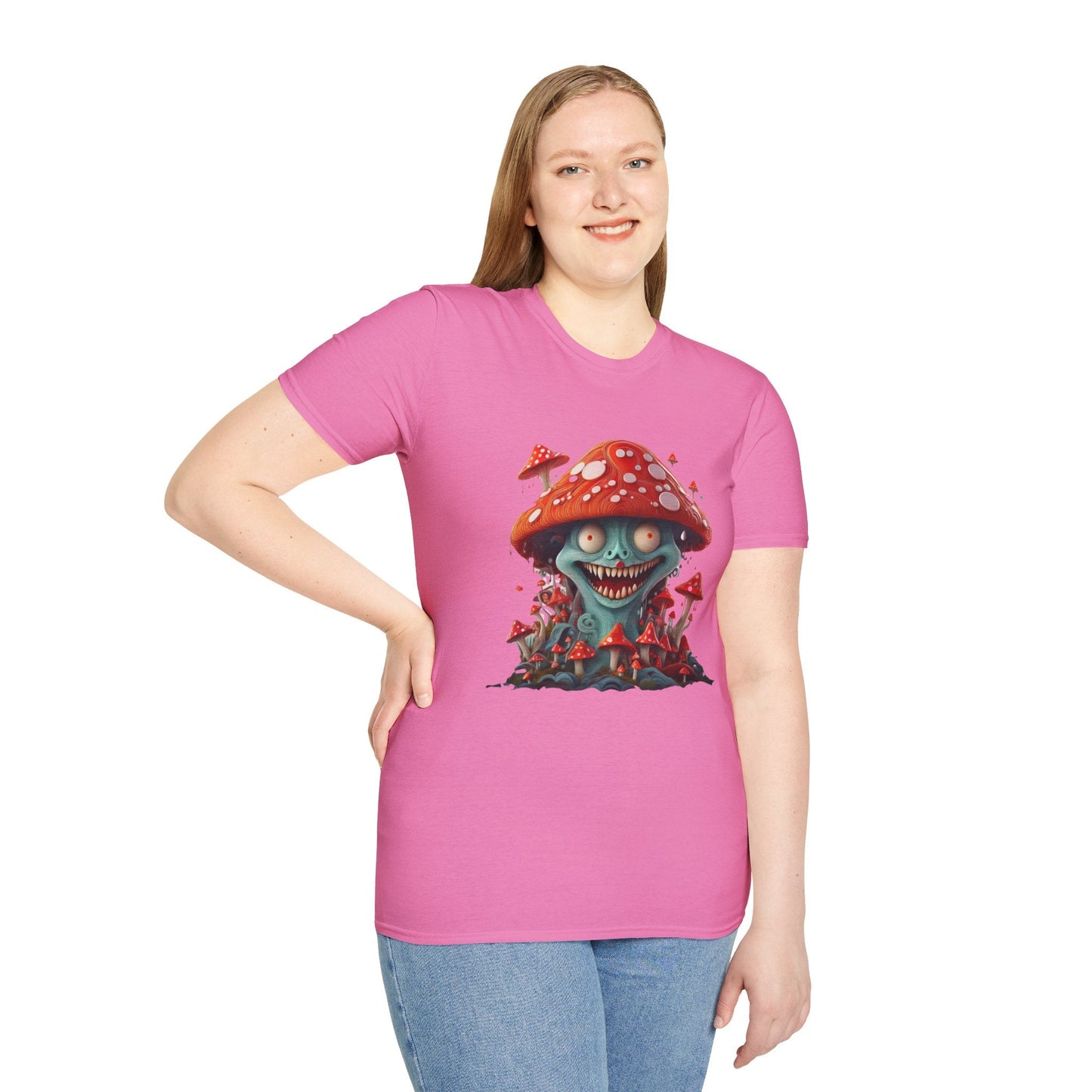 Mashroom Tee Shirt Unisex Softstyle Short Sleeve Tee With Funny Mashroom Artwork