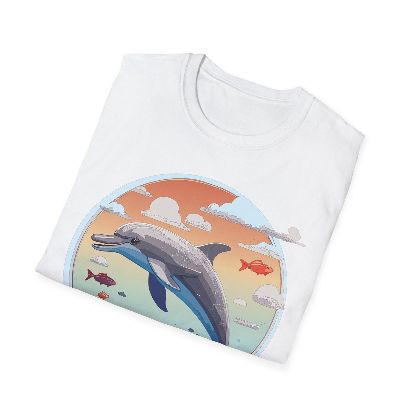 Dolphin Shirt Unisex Gildan Softstyle Cotton Tee For Men Women Dolphin Fish Animal Shirt