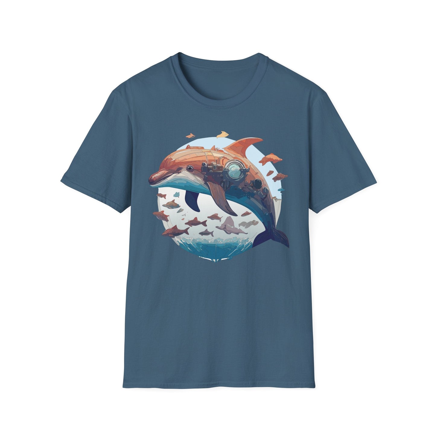 Unisex Dolphin Shirt Softstyle Tee Gildan 64000 Ring Spun Cotton Animal Graphic Design
