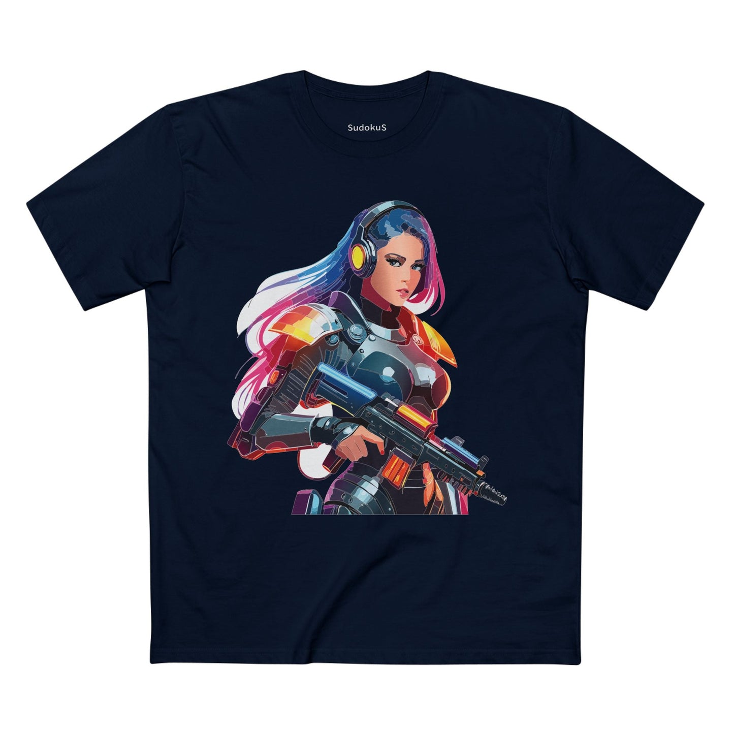 Army-woman Graphic Unisex 100 Cotton Staple Tee 18