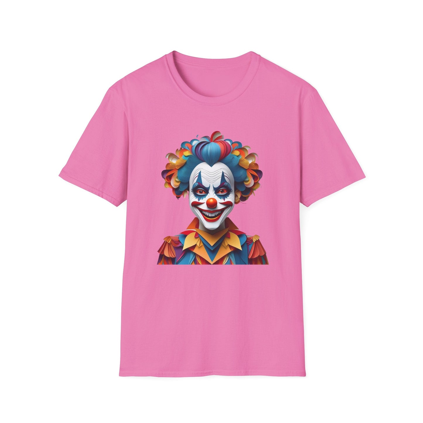 Clown Shirt Unisex T Shirt Short Sleeve Funny Man Circus Tee Gildan Softstyle 64000