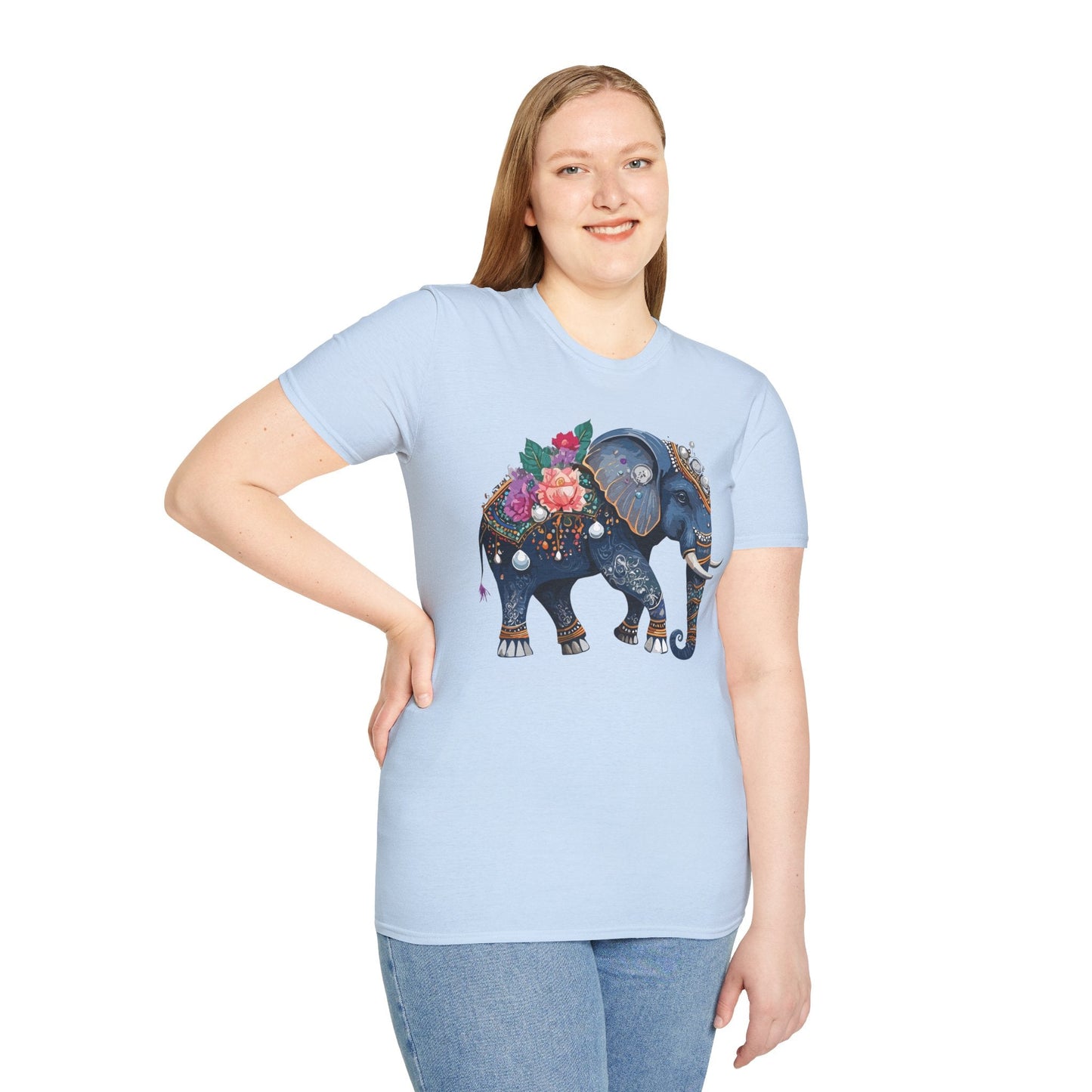 Elephant T Shirt Unisex Softstyle Tee Gildan 64000 100 Percent Cotton Comfort Everyday