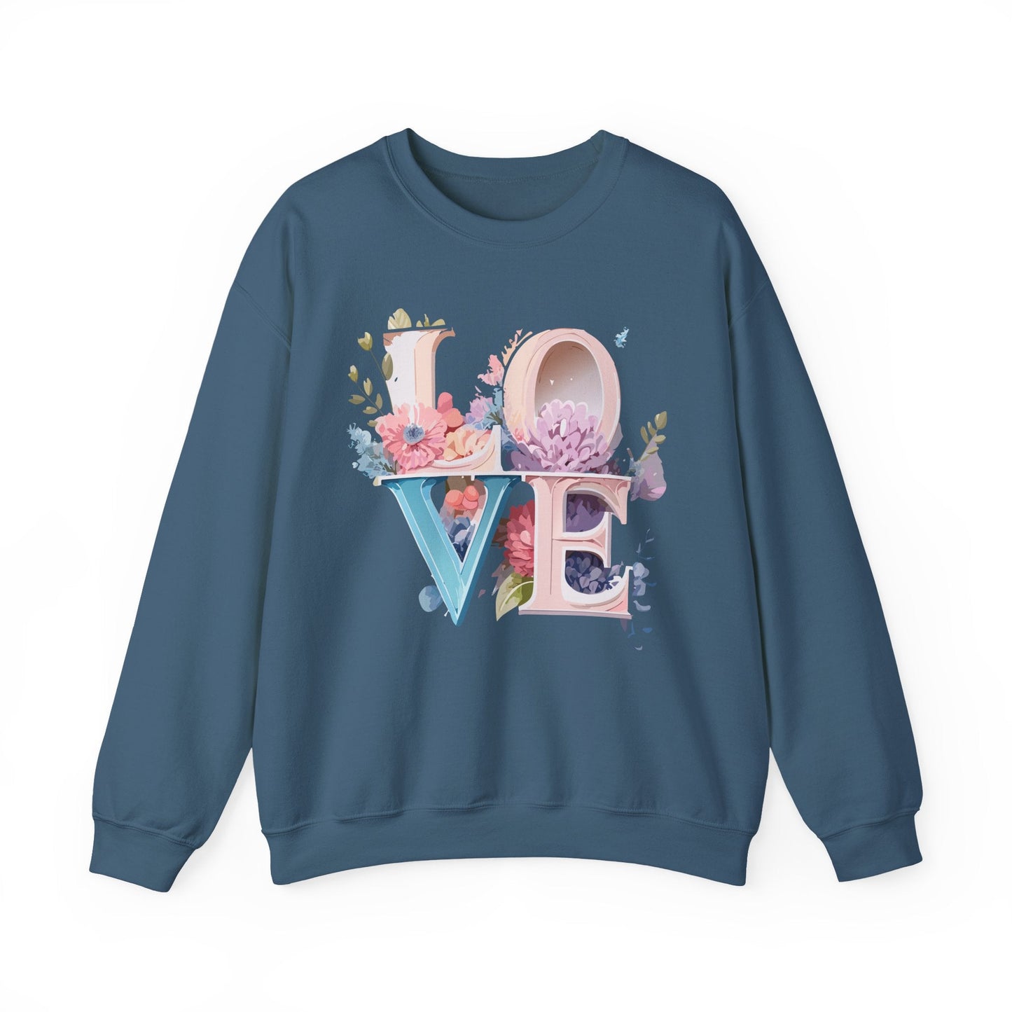 Floral Love Sweatshirt Valentines Day Sweatshirt Love Flower Unisex Crewneck Sweatshirt