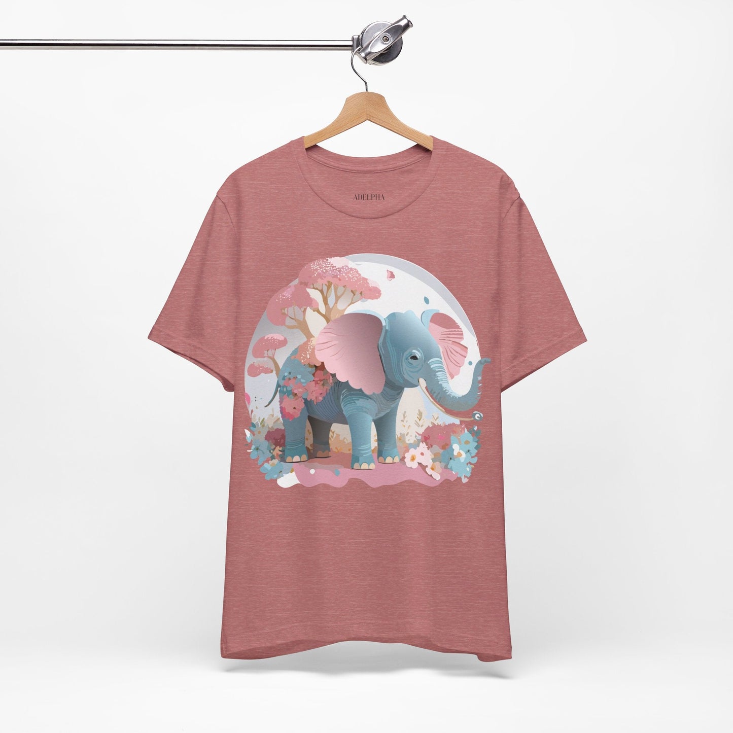 Elephant Graphic Unisex 100 Cotton Jersey Vintage Art Design Tee 17