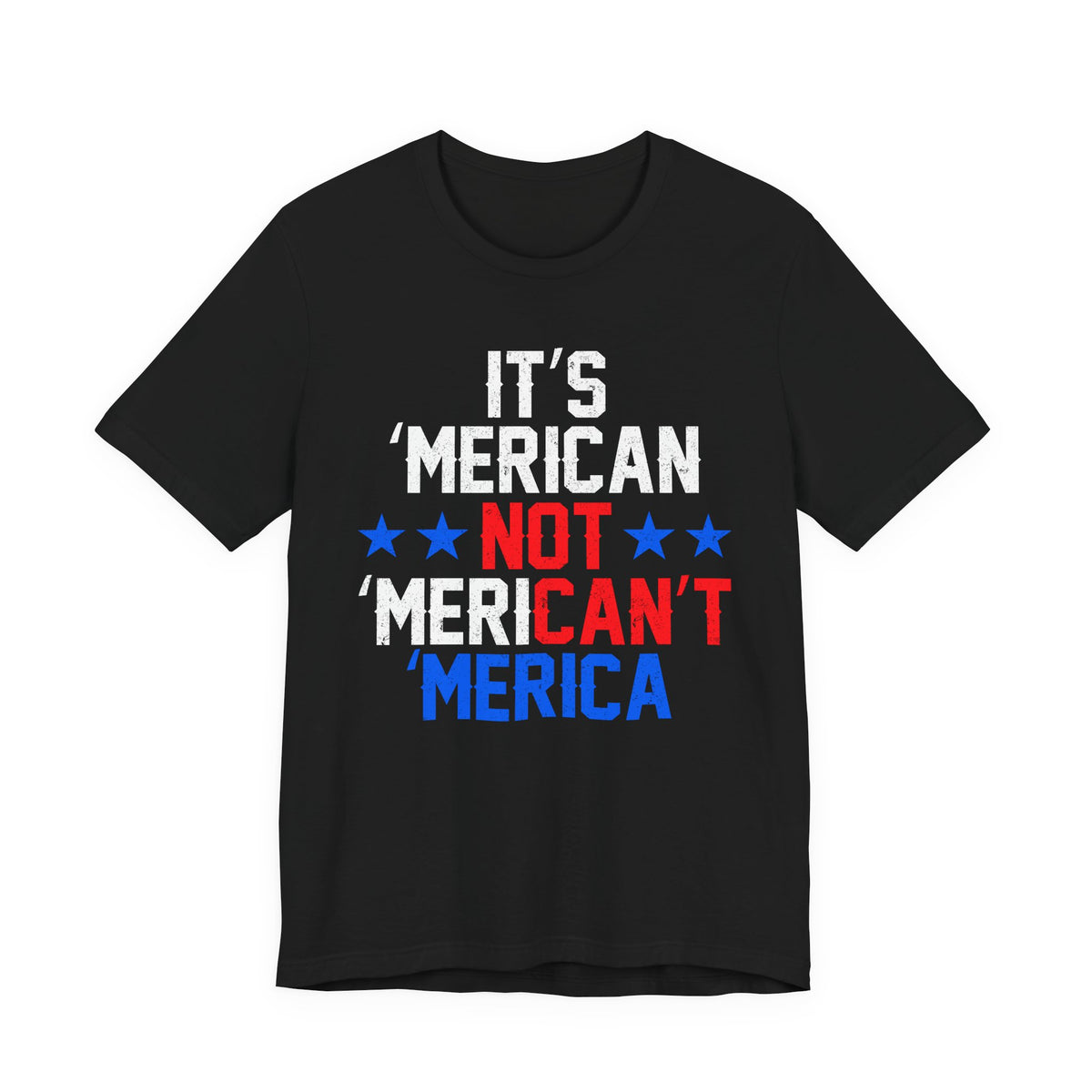 Merica Patriotic T-Shirt USA Stars Red White Blue Unisex Cotton Tee a5
