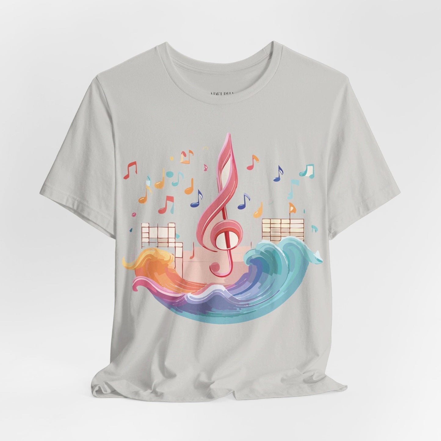 Music Graphic Unisex 100 Cotton Vintage Art with Musical Elements Tee 30