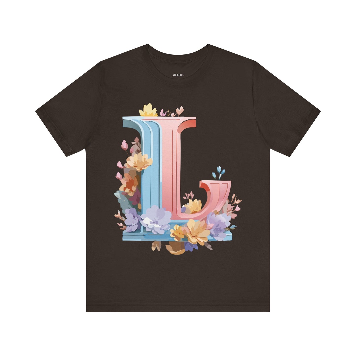 Letter L Shirt Graphic T Shirt Unisex Short Sleeve Vintage Inspired Artwork By Adelpha