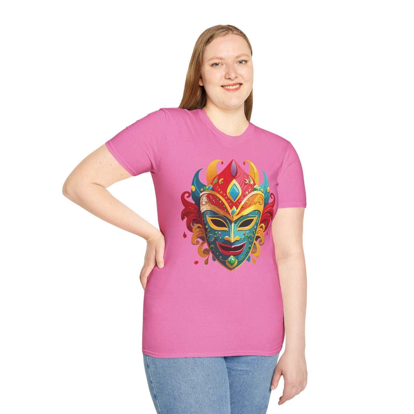 Mask Graphic Unisex Cotton Masquerade Design Artwork Tee 15