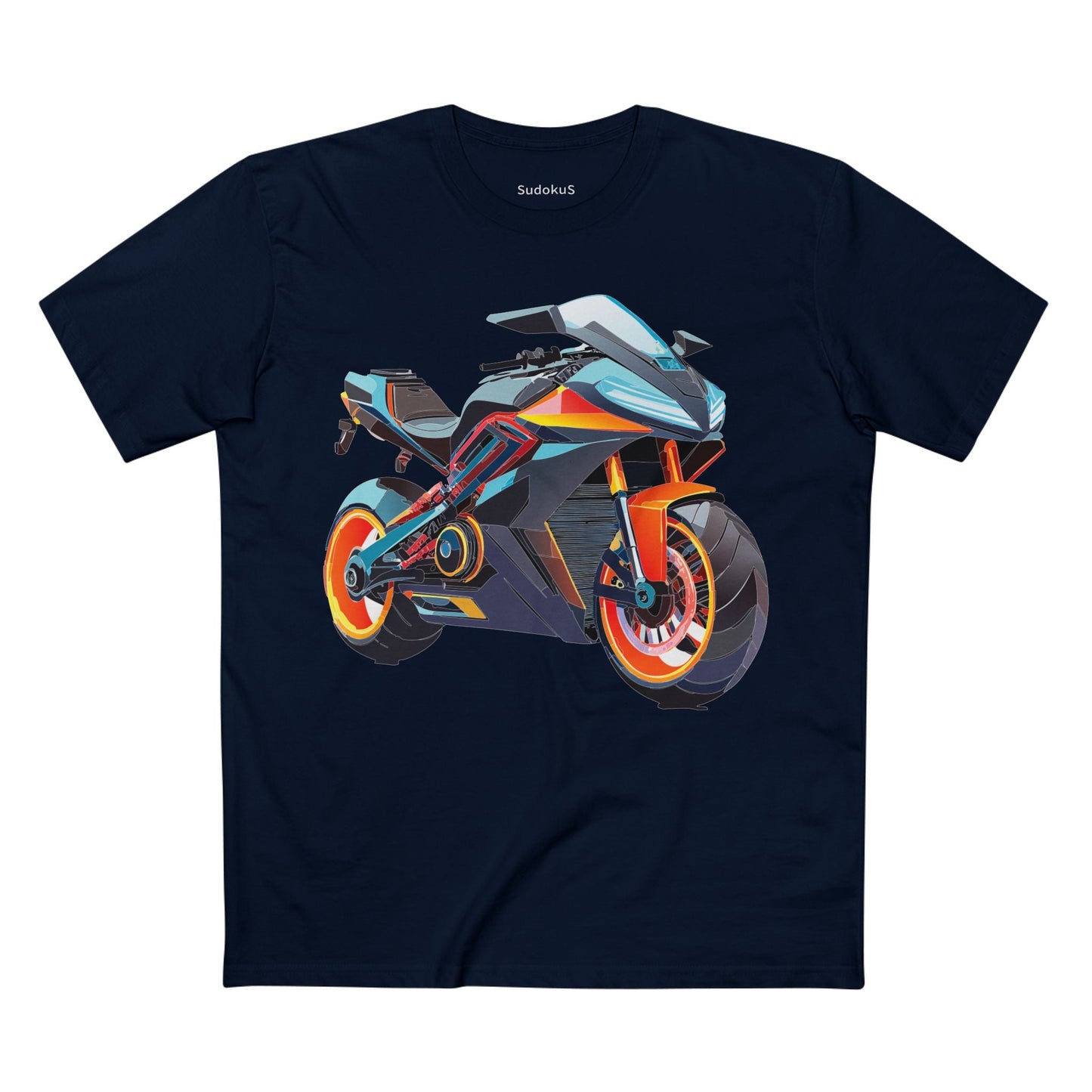 Moto Bike Graphic Unisex 100 Cotton Staple Tee 28