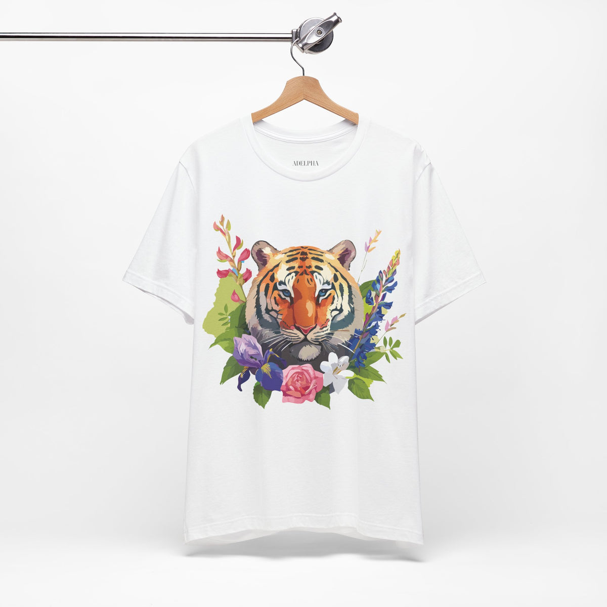 Tiger Graphic Unisex Cotton Bella+Canvas Tee with Art Animal Design d94