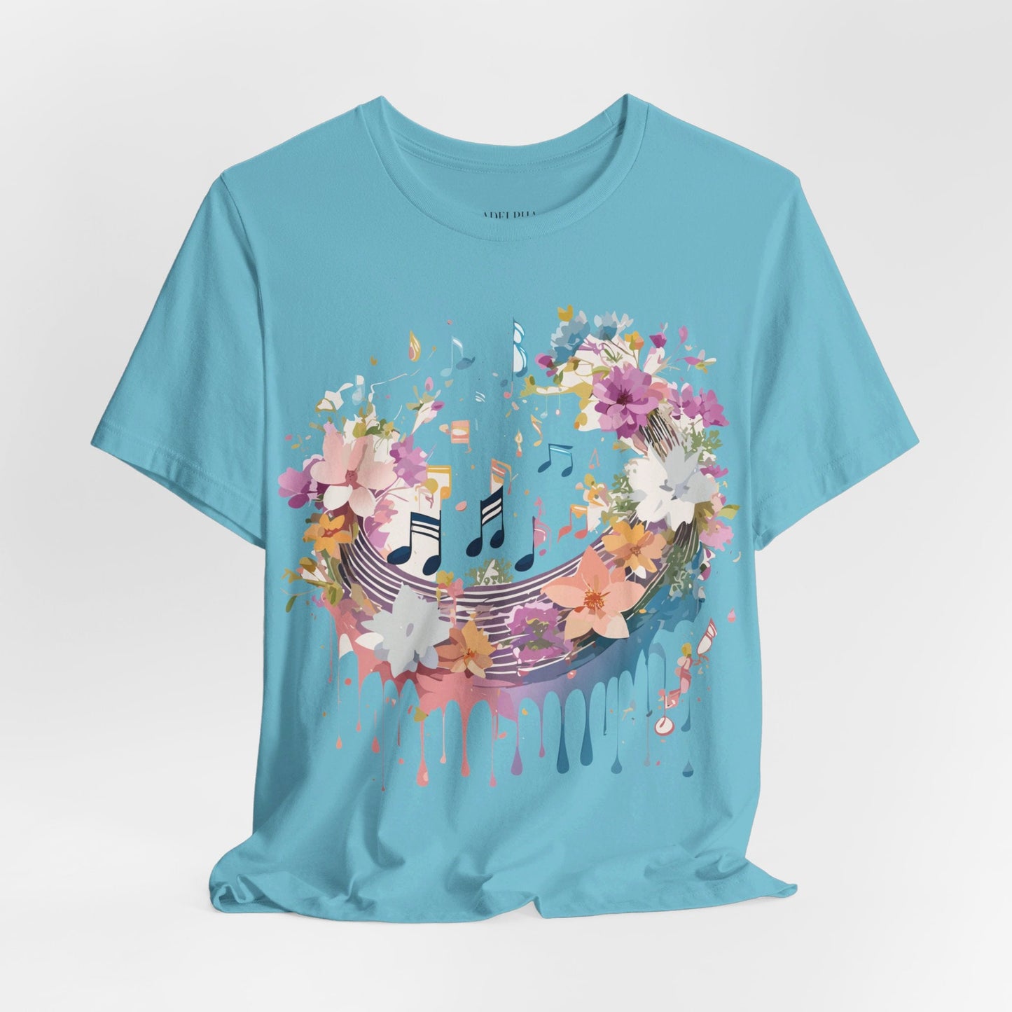 Music Graphic Unisex 100 Cotton Vintage Art with Musical Elements Tee 114