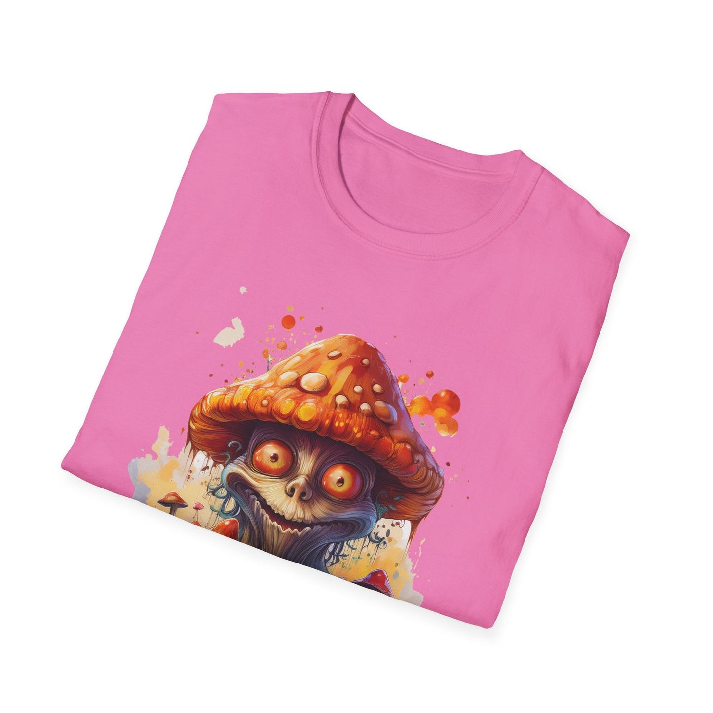 Funny Mashroom Tee Shirt Unisex Softstyle Cotton Art Design with Fungus Graphic Artwork Theme