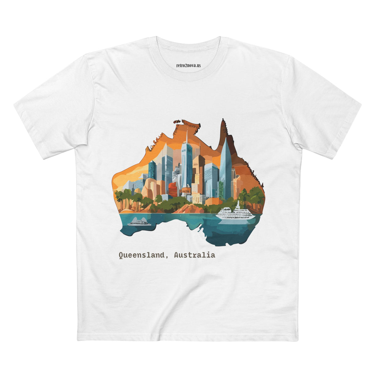 Queensland Australia skyline Tee | Australia map cityscape shirt