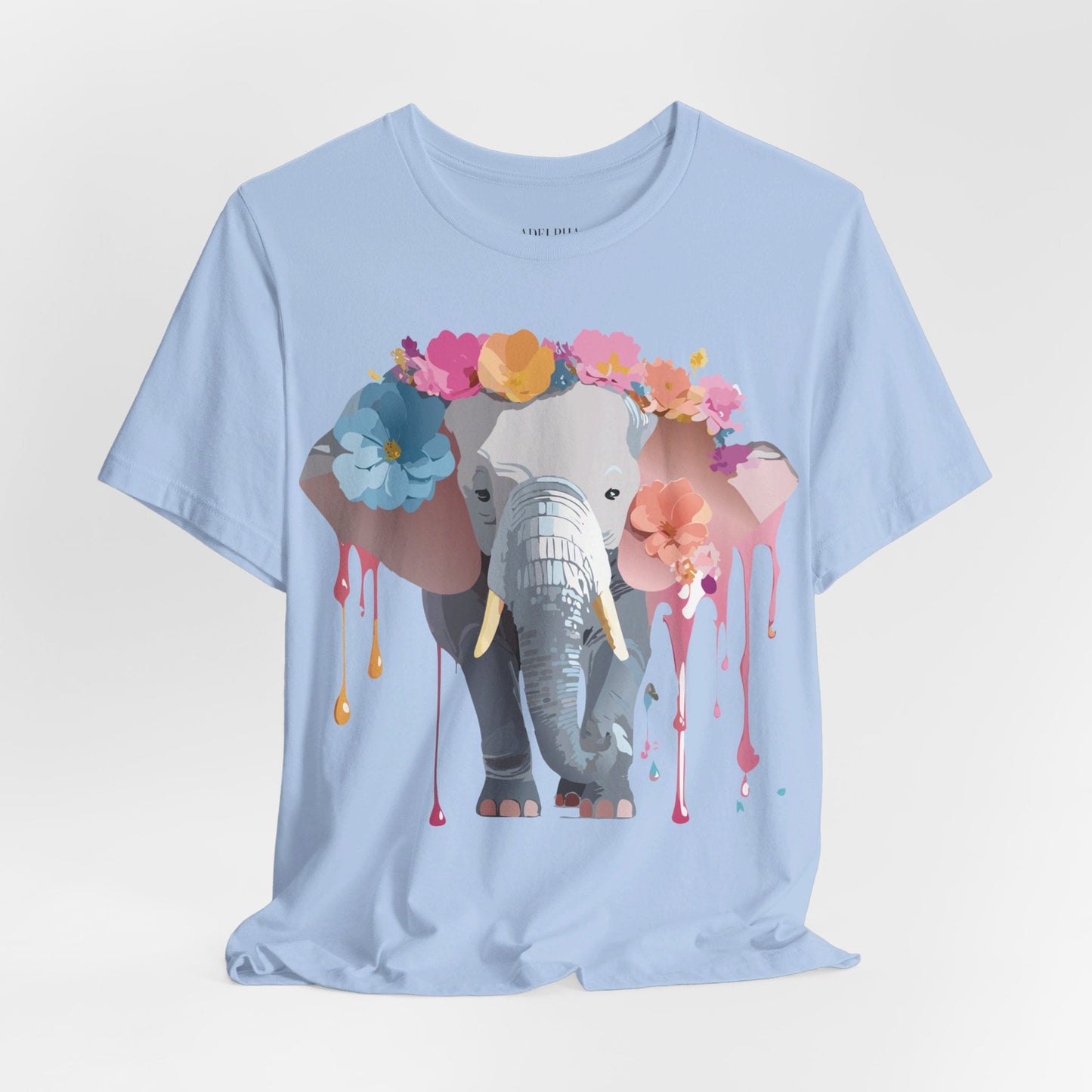 Adelpha Elephant Graphic Tee Unisex Short Sleeve Jersey Shirt With Vintage Artwork