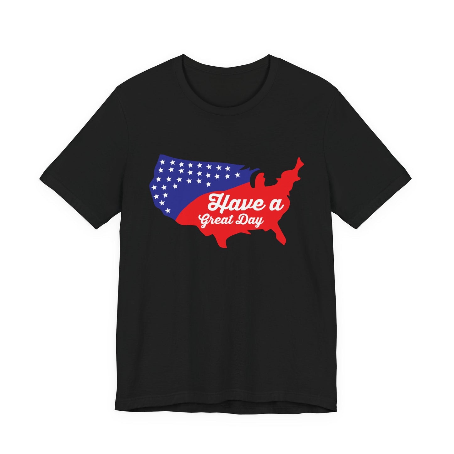 USA Map Patriotic Graphic Unisex Cotton T-Shirt 021