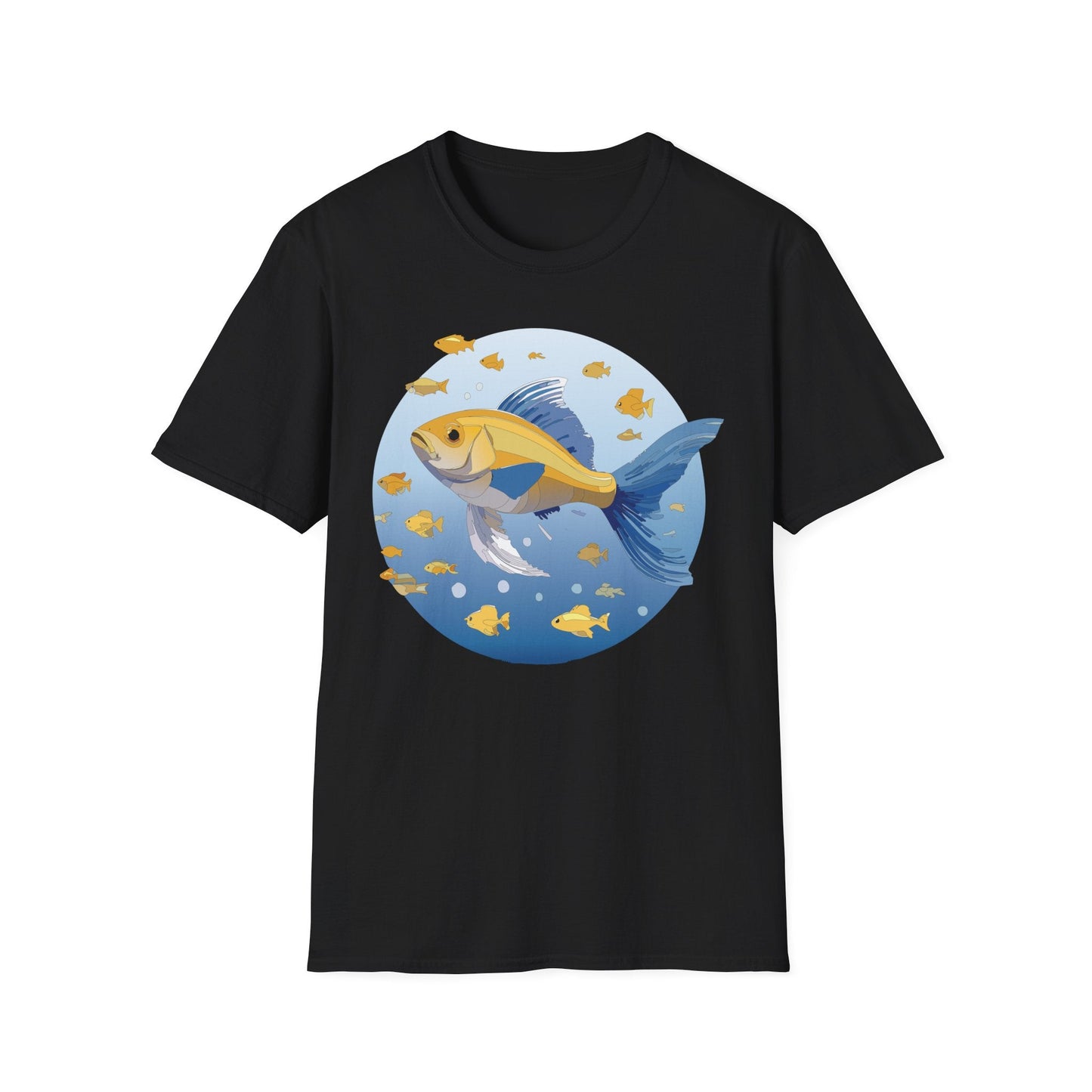Fish Art Graphic Tee Shirt For Men And Women Unisex Cotton Softstyle Tee With Fish Artwork Design