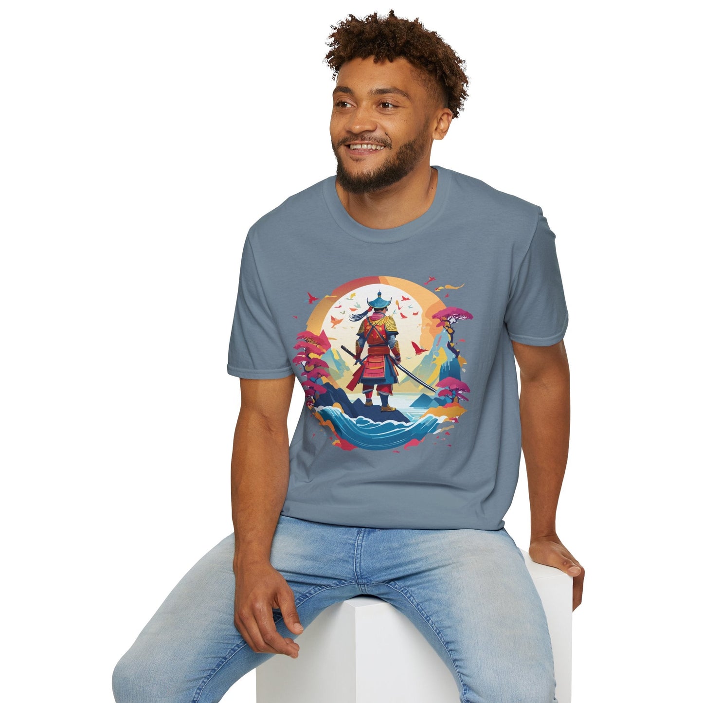 Samurai Shirt Unisex Tee Made With 100 Percent Ring Spun Cotton Soft Durable Comfort Gildan 64000