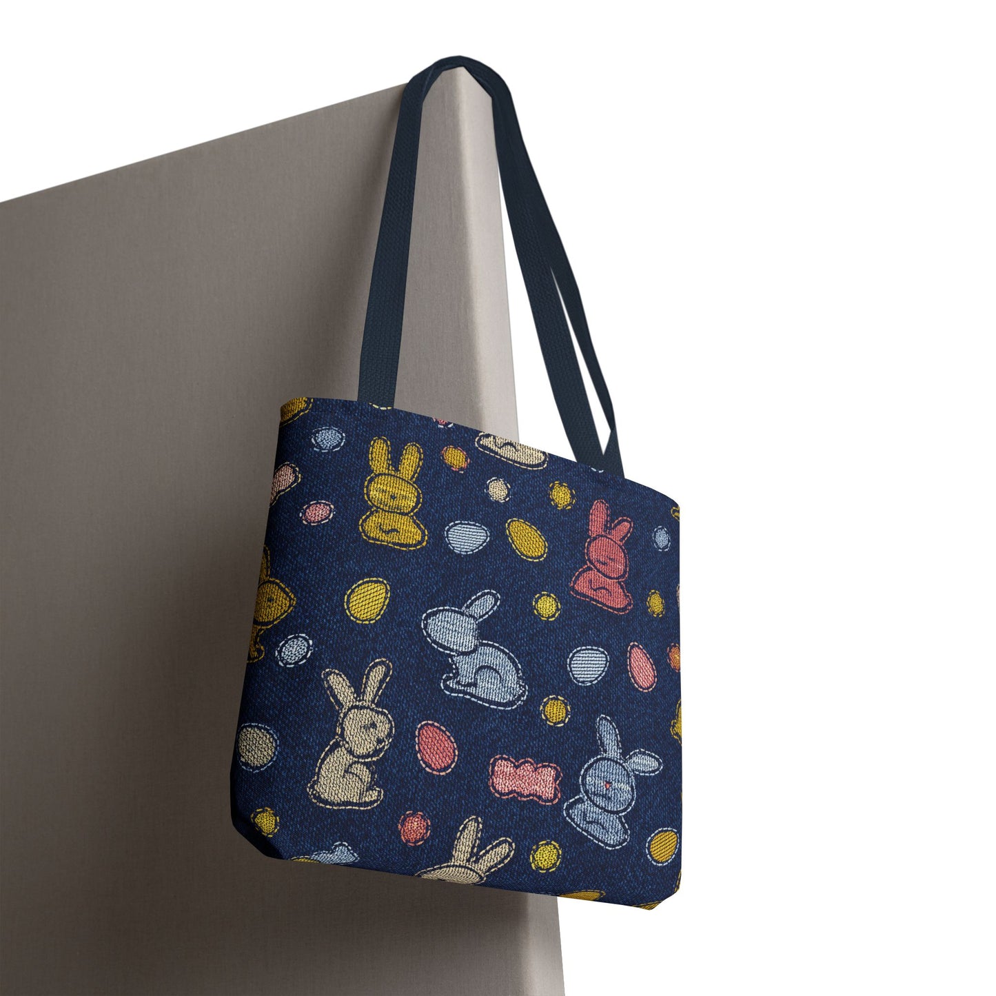 Easter Graphic Design Denim Fabric Imitation Print Unisex Canvas Bag Poly Spun 3 Sizes Tote Bag 204-1