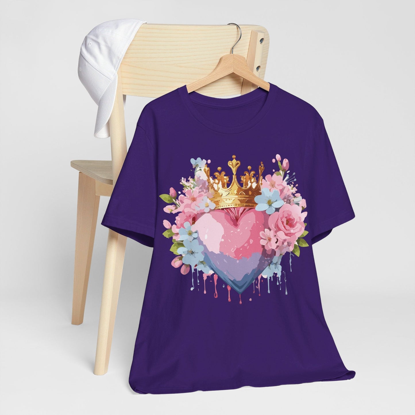 Valentine Day Graphic Unisex 100 Cotton Vintage Artwork with Love and Flower Design Tee 18