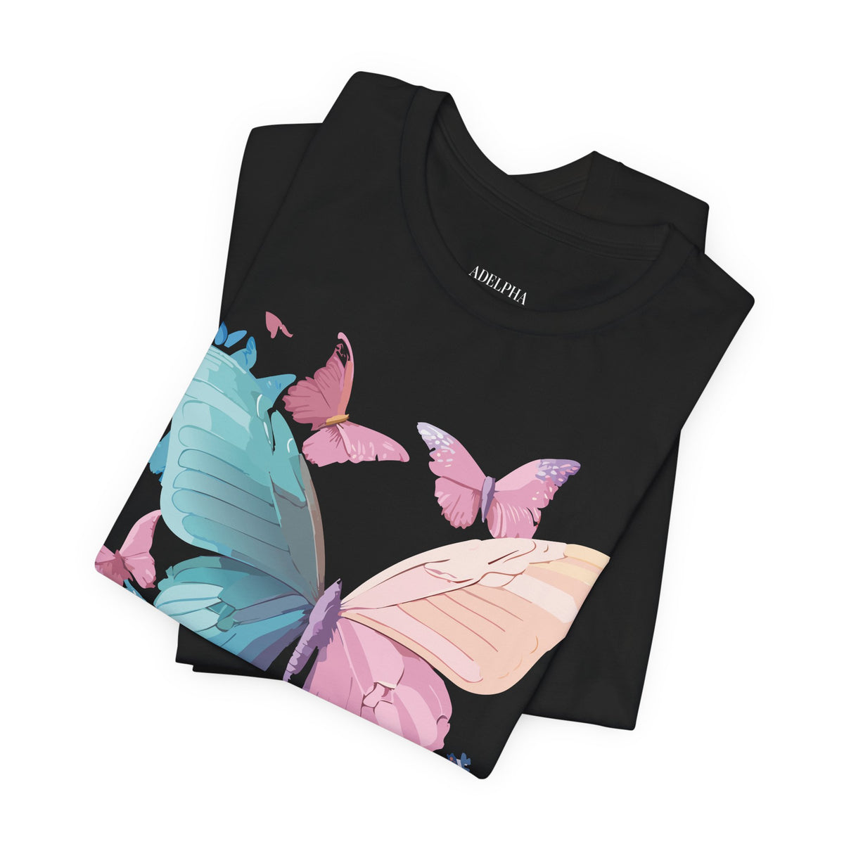 Butterfly Graphic Unisex Cotton Bella+Canvas Tee with Art Design n66