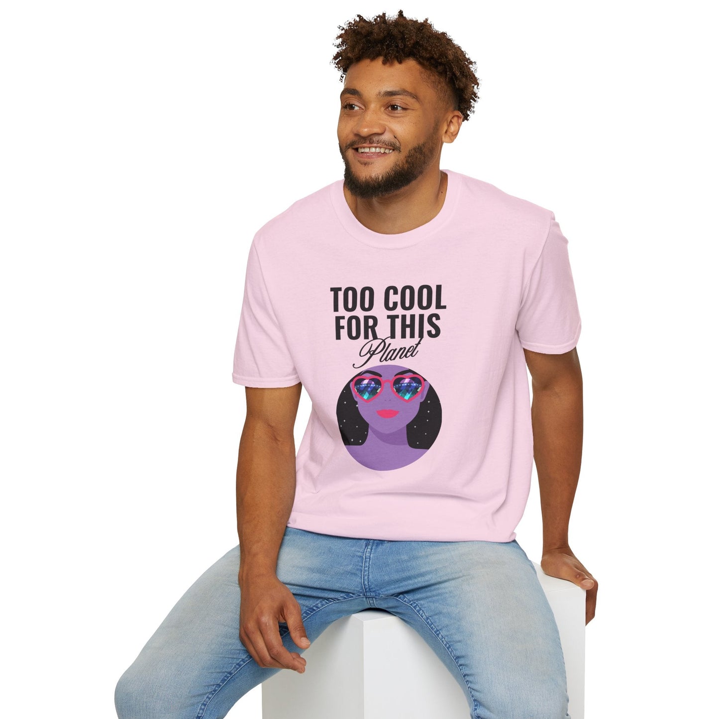 Too Cool For This Planet TShirt  Retro Alien Sunglasses Graphic Tee