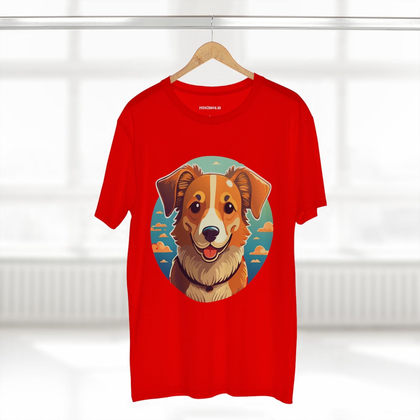 Unisex Animals Dog Shirt With Original Art Design Premium Cotton Tee By Retro2Nova Art Collection Soft Breathable Comfort