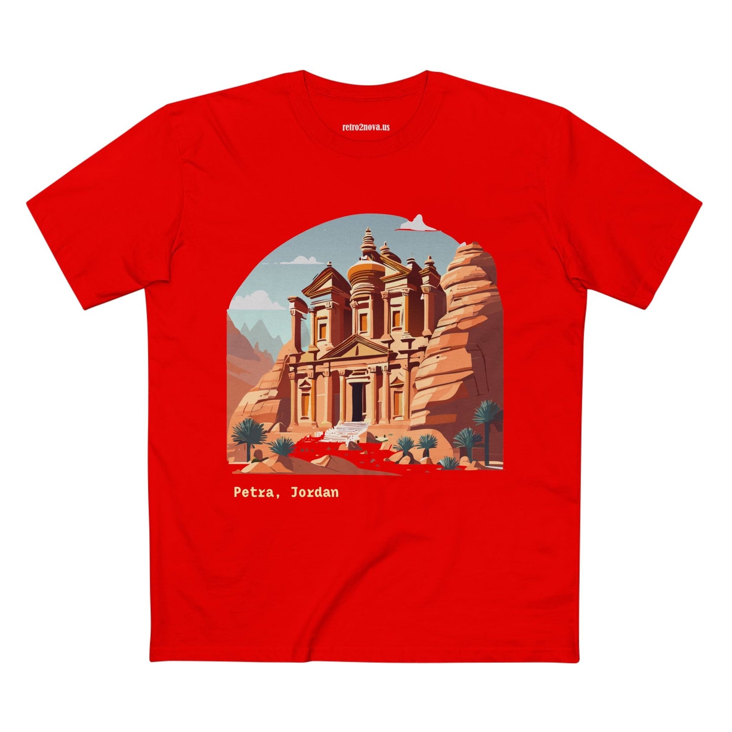 Travel Shirt Unisex Petra Tourist Shirt Art Design Premium Cotton Tee Retro2Nova
