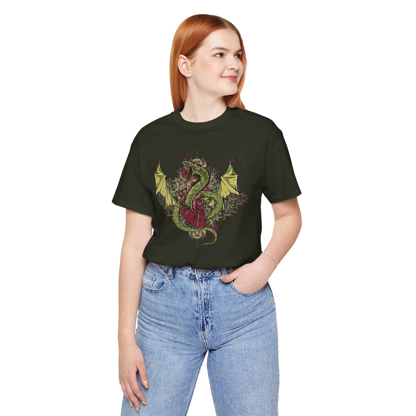 Dragon Illustration Graphic Unisex Cotton T-Shirt r29
