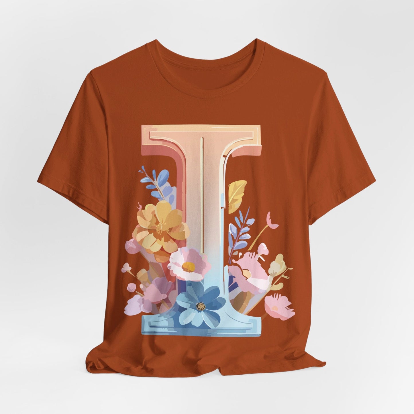 Letter I Shirt Graphic Tee Unisex Vintage Inspired Adelpha Art Design Short Sleeve Tee