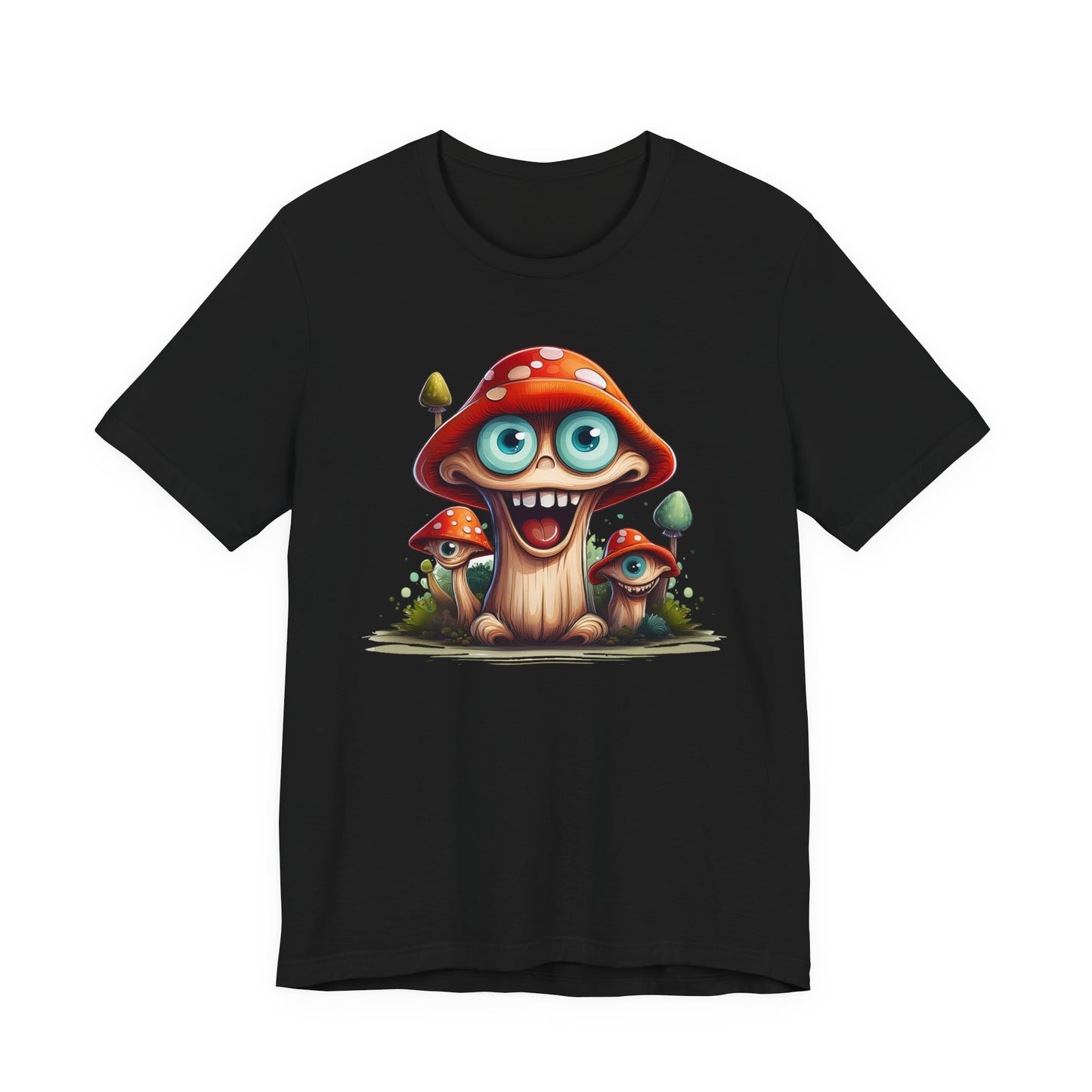 Cute Mushroom Graphic Tee, Fun Cartoon Shirt, Funny Mushroom Shirt, Cute Cartoon Tees, Graphic T-Shirt, Art Design T-Shirt