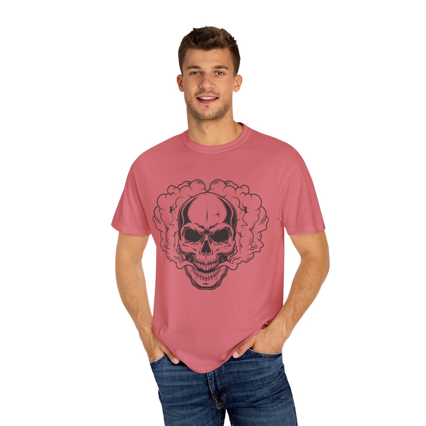 Unisex-T-Shirt aus Baumwolle mit Totenkopf 