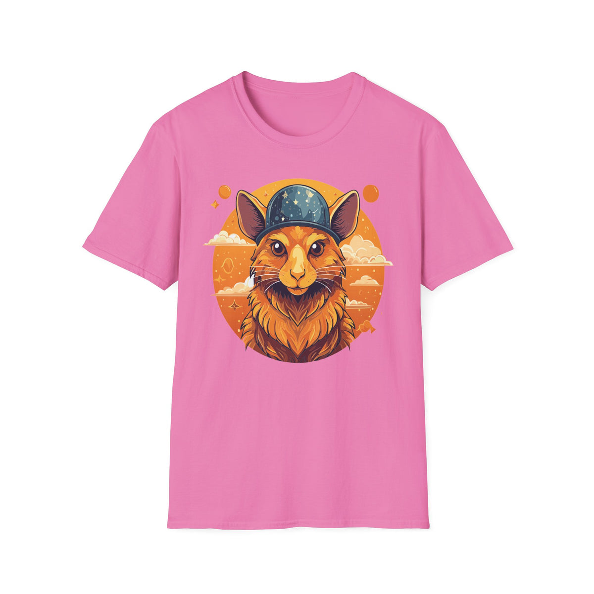 Space Helmet Fox T-Shirt | Retro Sunset Fox Illustration