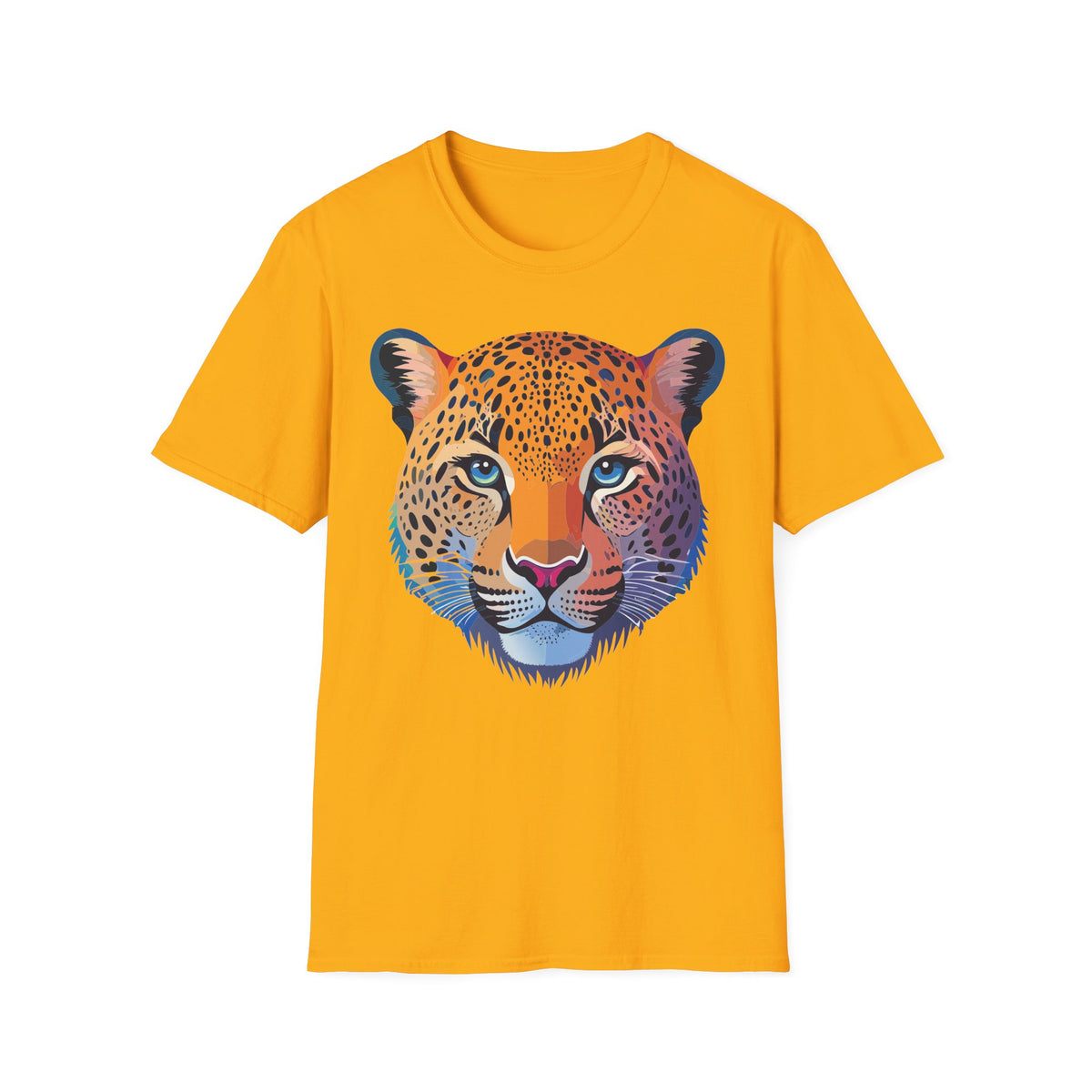 Colorful Leopard Face T-Shirt | Vibrant Wildlife Animal Tee