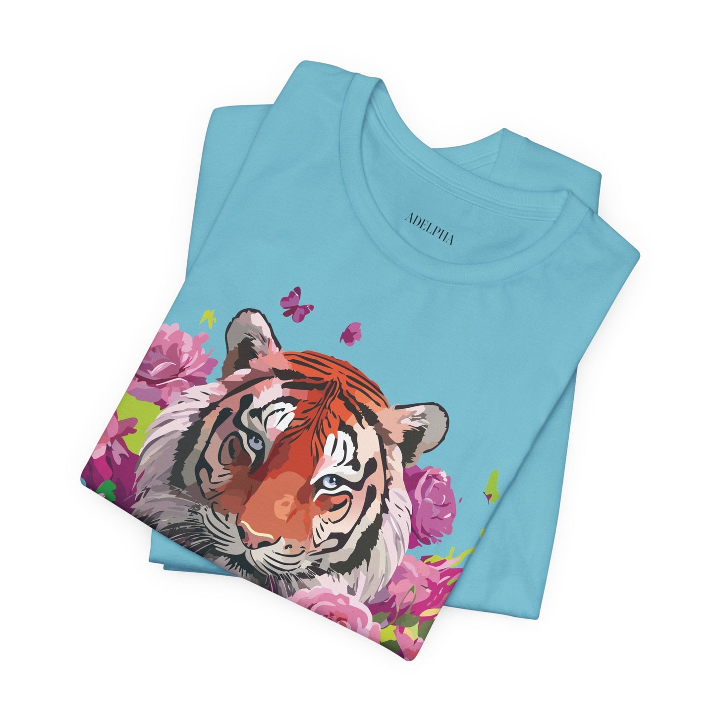 Tiger Graphic Tee Unisex Jersey Short Sleeve Art Design By Adelpha Vintage Inspired Premium