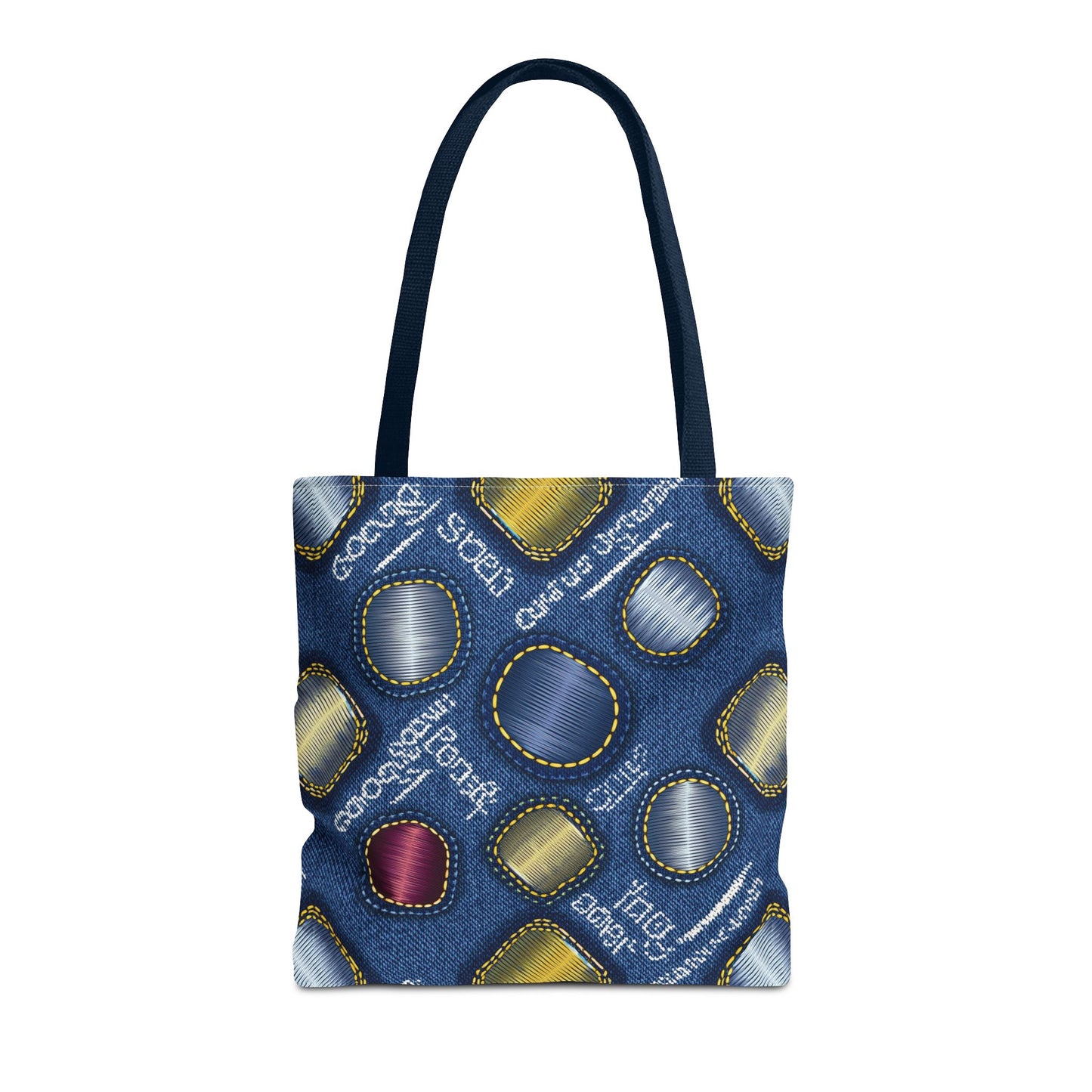 Denim Fabric Imitation Print Unisex Canvas Bag Poly Spun 3 Sizes Tote Bag 138