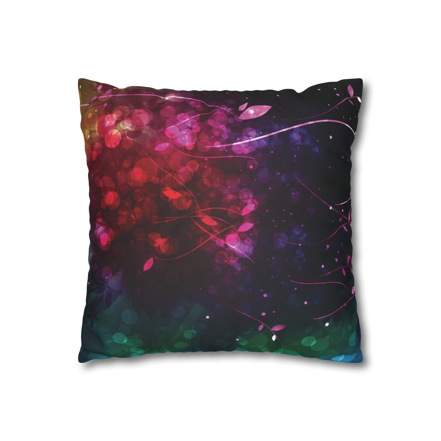 Faux Suede Pillowcase with Abstract print