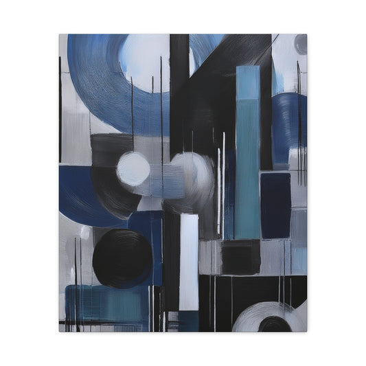 Blue Abstract Painting Print Canvas 20x24,20x30,24x30, 24x32,24x36,30x40, 32x48,36x48,40x60 Pine-Wood Inner Frame ABS-28