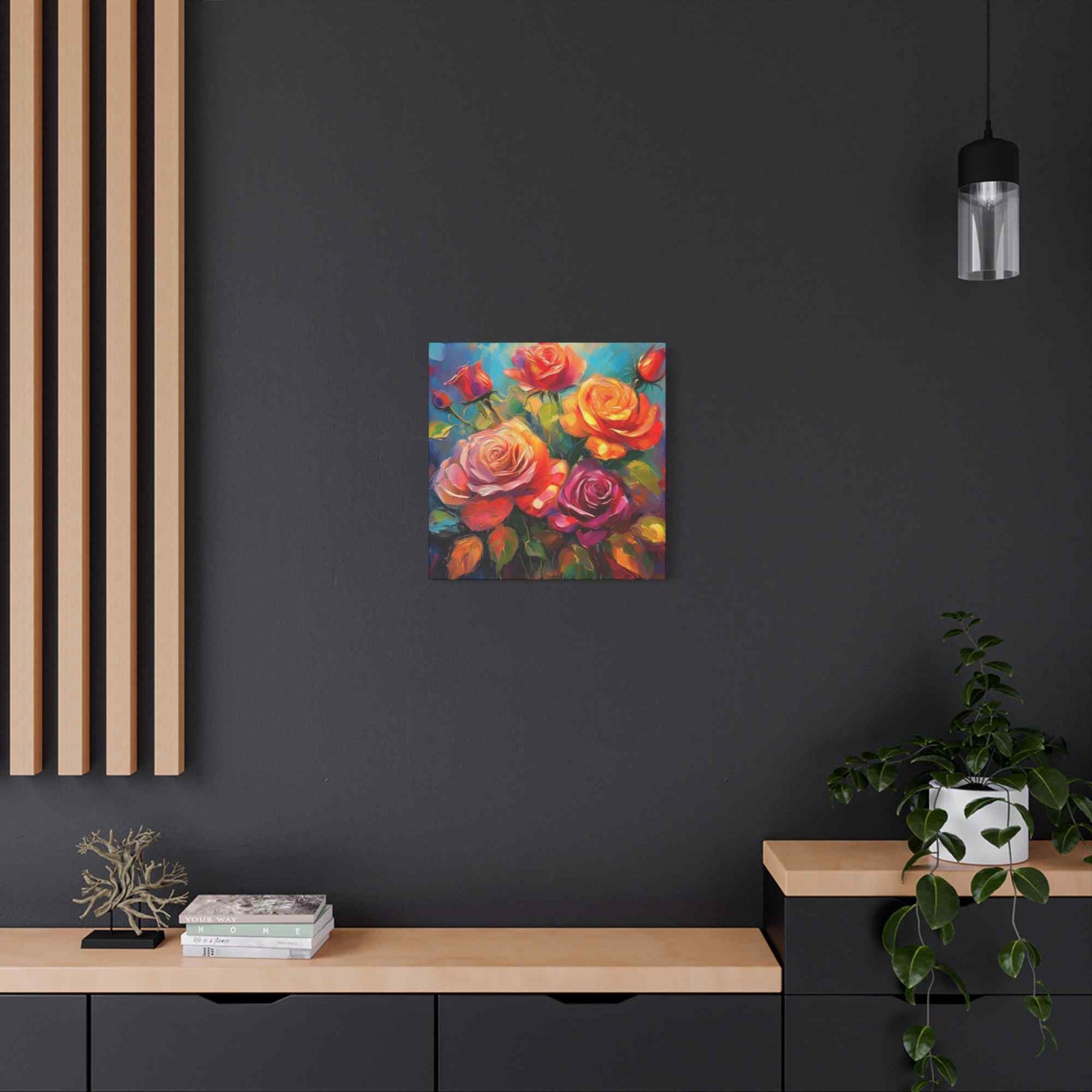 Orange Roses Print Canvas, Roses Oil Paint Print 20x20, 24x24, 30x30, 32x32, 36x36, Floral Art Design Print Non-Frame MC-17